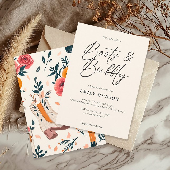 Invitación Boots & Bubbly Western Brillante Ducha (Subido por el creador)