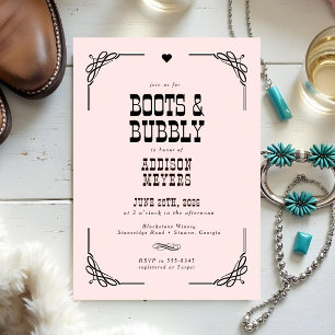 Invitación Boots & Bubbly Western Cowgirl Briower