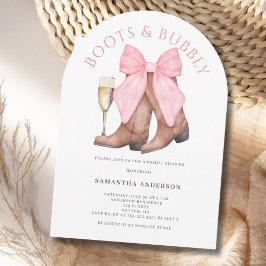 Invitación Boots Bubbly Western Watercolor Bridal Shower