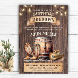 Invitación Boots campestres en el occidente del cumpleaños Ho