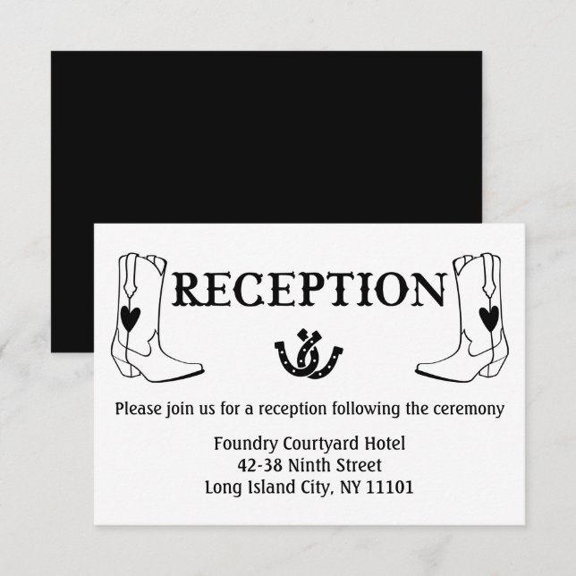 Invitación Boots campestres en recepción occidental (Anverso / Reverso)