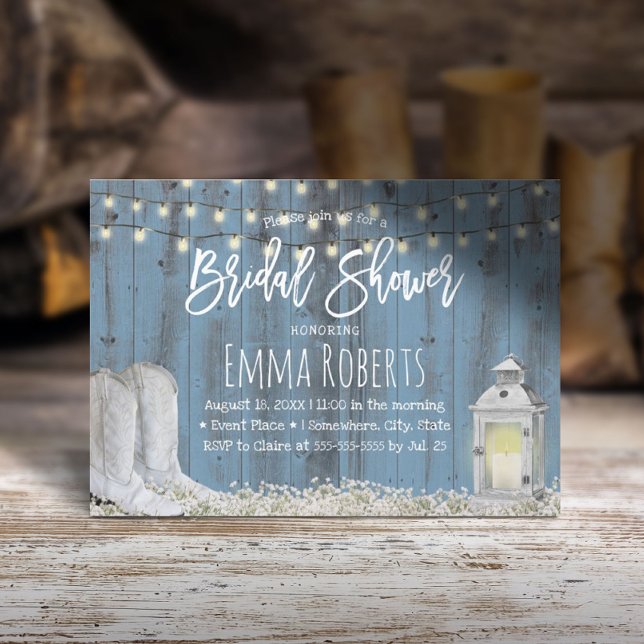 Invitación Boots campestres y ducha de novias (Subido por el creador)