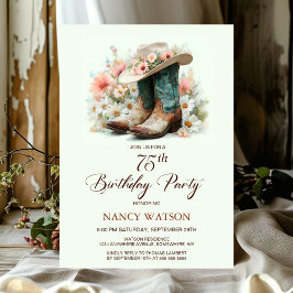 Invitación Boots contra las vacas de cumpleaños 75 y fiesta d