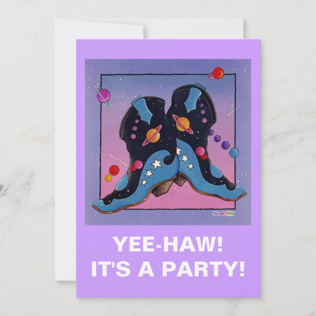 Invitación - Boots Cowboy de medianoche (Anverso)