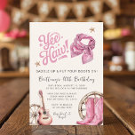 Invitación Boots de cumpleaños y arcos de niña<br><div class="desc">Invitación occidental de Cowgirl Boot. Cumpleaños rústica y occidental de la Vaquera. Ensillar,  poner botas,  cumpleaños de moda rústica,  cumpleaños de vaquera rústica. Noviembre 30 de Rústico Occidental,  Cumpleaños 40 de Nova. Boots & Bows de Cumpleaños de Nova Occidental.</div>