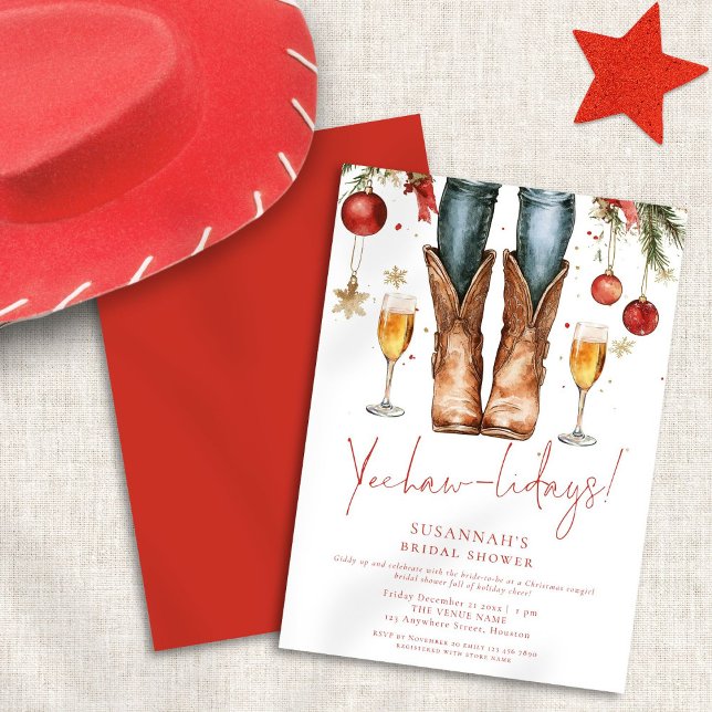 Invitación Boots de moza Navidades burbujeantes ducha de novi (Subido por el creador)