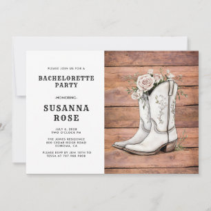 Invitación Boots De Vaquera Rústica Y Fiesta De Bachelorette 