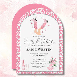 Invitación Boots de vaquero de marco artístico y ducha de nov