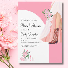 Invitación Boots de vaquero y ducha de Boda de novia
