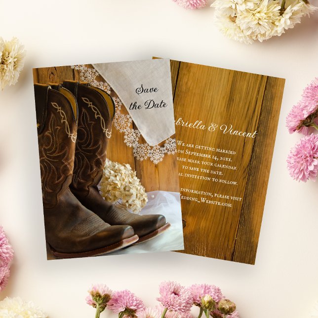 Invitación Boots de vaqueros encauzan la boda occidental salv (Subido por el creador)