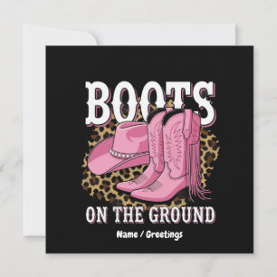 Invitación Boots en el suelo de la línea de las vacas occiden