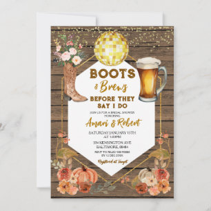 Invitación Boots en otoño e inauguración ducha de novias de c