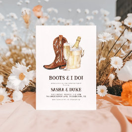 Invitación Boots & I Do Rustic Western Engagement Party