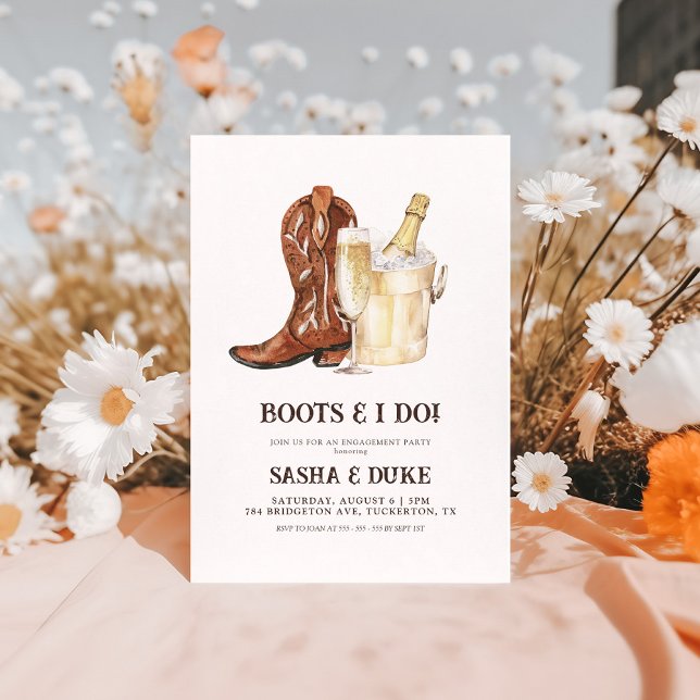 Invitación Boots & I Do Rustic Western Engagement Party (Subido por el creador)