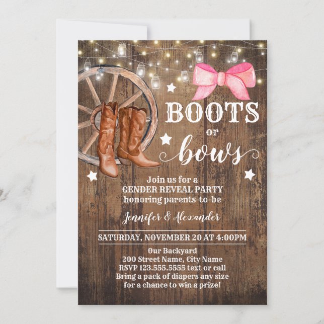 Invitación Boots o golpes reveladores de género (Anverso)