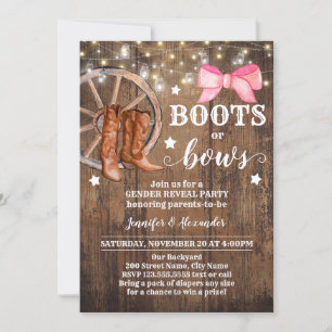 Invitación Boots o golpes reveladores de género