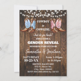Invitación Boots occidentales de niño o Chica Género revelan 