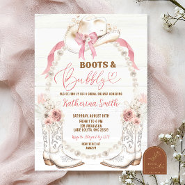 Invitación Boots occidentales rusos y una burbuja de duchas d