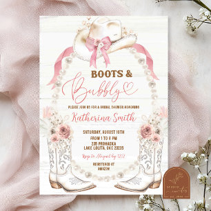 Invitación Boots occidentales rusos y una burbuja de duchas d