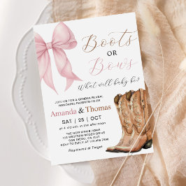 Invitación Boots or Bows Western Gender Reveal
