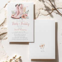 Boots rosados y ducha de novias de champán burbuje