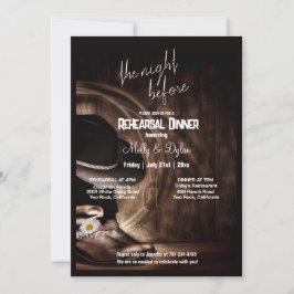 Invitación Boots rurales, Gorra y cena de ensayo de Barnwood