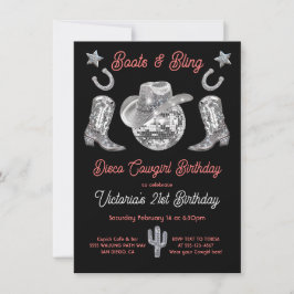 Invitación Boots y Bling Diamante de imitación de Cowgirl