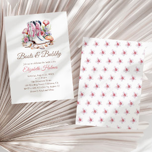 Invitación Boots y Bubbly Costal Cowgirl Bridal Shower Invi