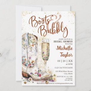 Invitación Boots y Bubbly Western Bride Wild West Country