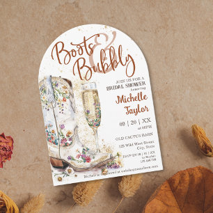 Invitación Boots y Bubbly Western Bride Wild West Country