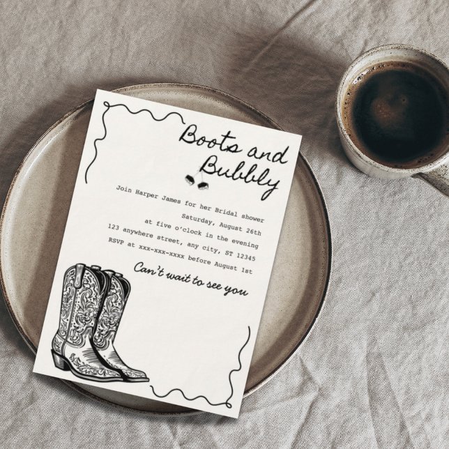 Invitación Boots y burbuja de la ducha de novias (Subido por el creador)