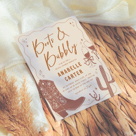 Invitación Boots y burbuja de la ducha de novias