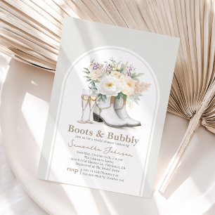 Invitación Boots y burbuja occidental de ducha de novias invi