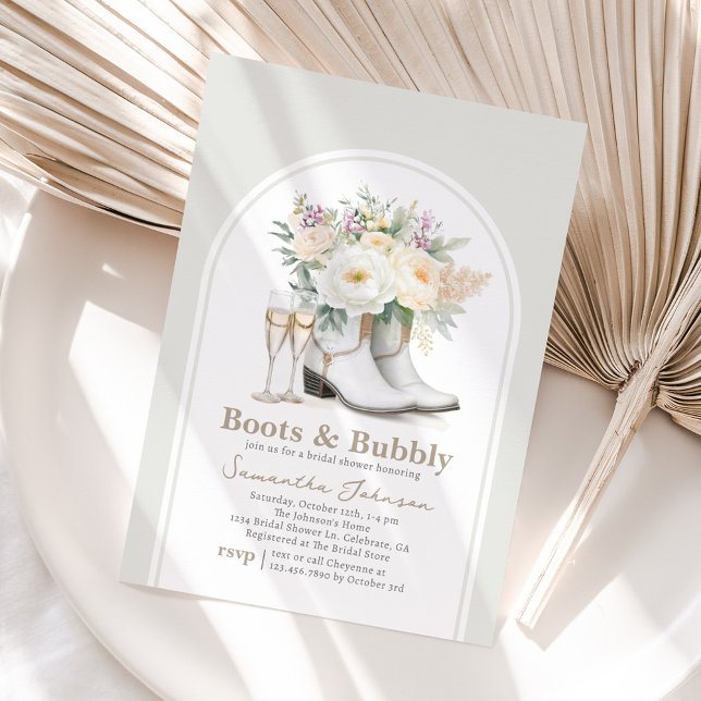 Invitación Boots y burbuja occidental de ducha de novias invi (Subido por el creador)