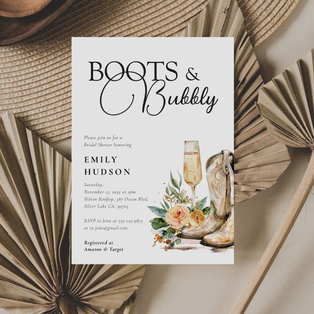 Invitación Boots y burbuja occidental de ducha de novias invi (Subido por el creador)
