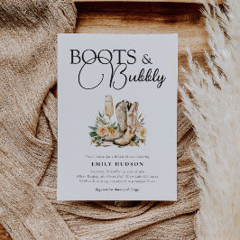 Invitación Boots y burbuja occidental de ducha de novias invi