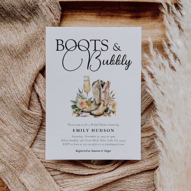Invitación Boots y burbuja occidental de ducha de novias invi (Subido por el creador)