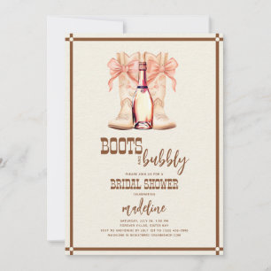 Invitación Boots y burbuja occidental de ducha de novias invi