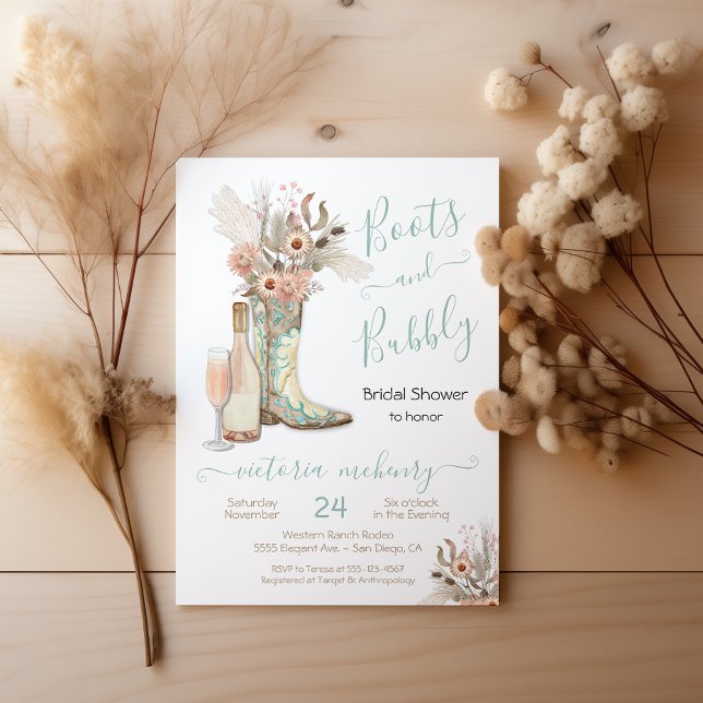 Invitación Boots y burbuja occidental en la ducha de novias (Subido por el creador)