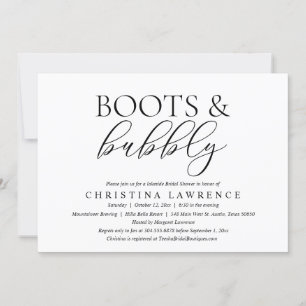 Invitación Boots y burbujas, novia por ser, novia en la ducha
