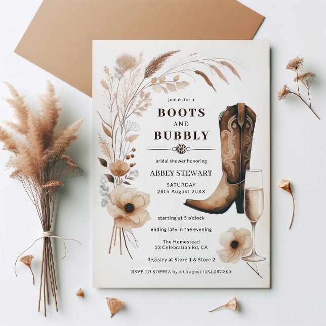 Invitación Boots Y Ducha De Novias Bublando (Subido por el creador)