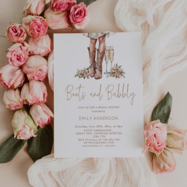 Invitación Boots Y Ducha De Novias En El Campo (Subido por el creador)