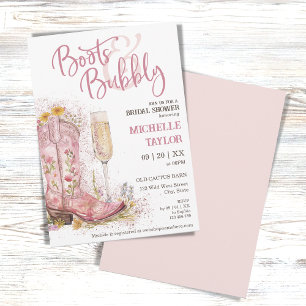 Invitación Boots y el Oeste salvaje de la Flora Rosa
