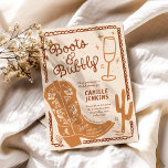 Invitación Boots y escurrimiento a mano de ducha de novia<br><div class="desc">Ensillar, señoras, ¡es hora de fiesta! Personaliza tu invitación con todos los detalles importantes, luego recopila tus bestias para un día lleno de juegos, regalos y una buena charla de chicas a la antigua. Recuerde que tiene la opción de cambiar la paleta de colores. Elementos coincidentes en el diseño del...</div>