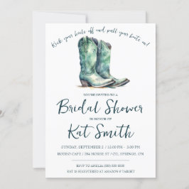 Invitación Boots y flores de vaca occidentales ducha de novia