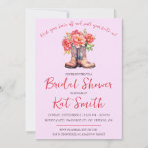 Boots y flores de vaca occidentales ducha de novia