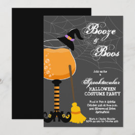 Invitación Booze and Boos Vidrio de Halloween