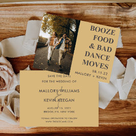 Invitación Booze Food Bad Dance se muda curiosamente Save the