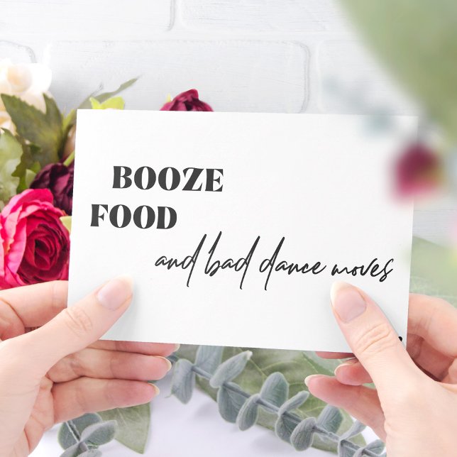 Invitación Booze food bad dance se mueve boda divertido (Subido por el creador)