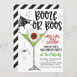 Invitación Booze o Boos Halloween Party
